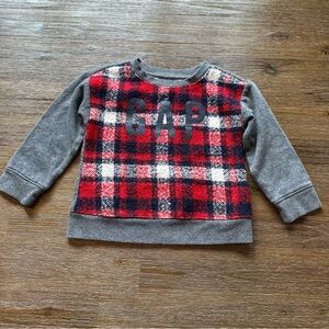 3/27$ GAP Pendleton Red and Gray Plaid Sweatshirt size 2T